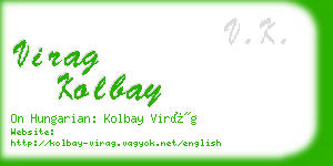 virag kolbay business card